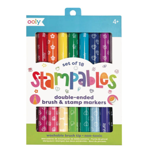 Stampables Double-Ended Stamp & Brush Markers - set of 18