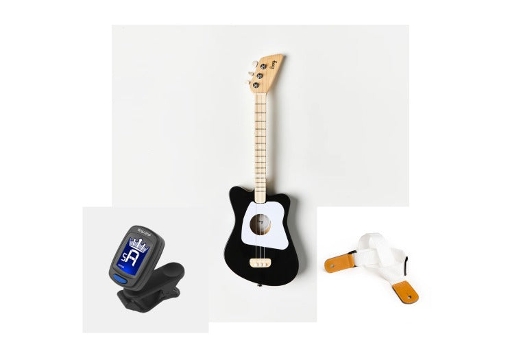 Loog Guitars - Mini Acoustic Kid's Guitar Bundle - Black