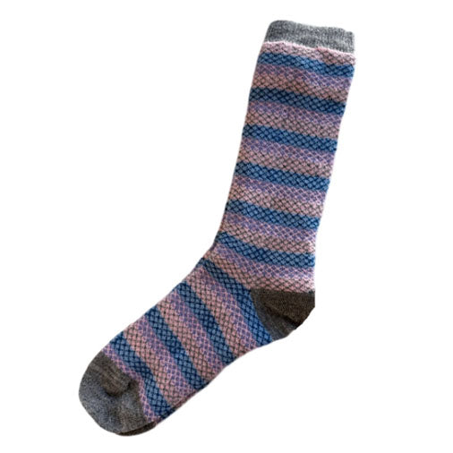 Diamond Striped Alpaca Socks