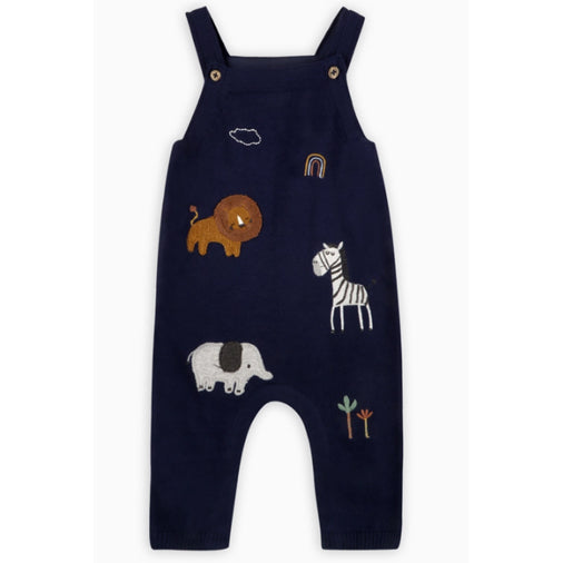 Elephant Zebra Applique Overalls - Viverano Organics