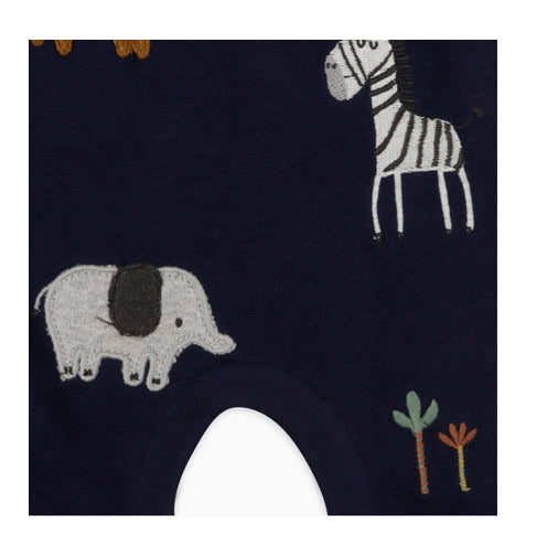 Elephant Zebra Applique Overalls - Viverano Organics