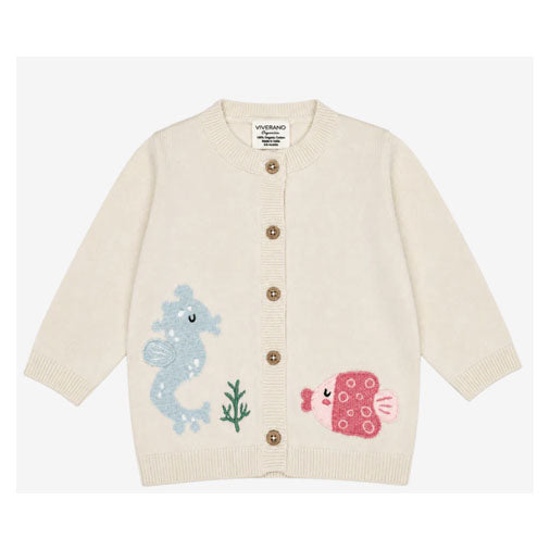 Ocean Friends  Knit Baby Cardigan Sweater