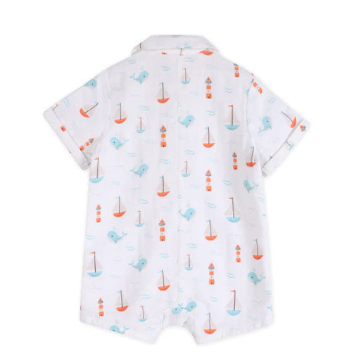Sailboat Baby Button Romper