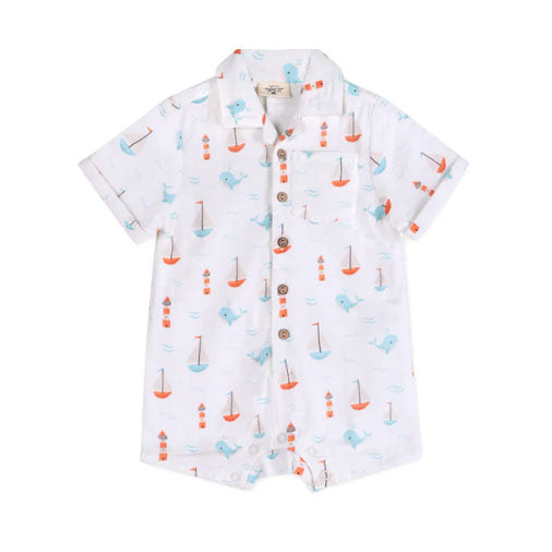 Sailboat Baby Button Romper