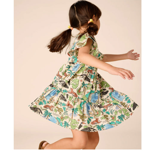 Rio Animal Tiered Woven Dress