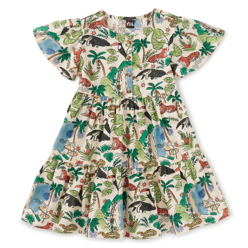 Rio Animal Tiered Woven Dress