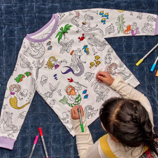 Mermaid Pajamas – Color-In Kids' PJs