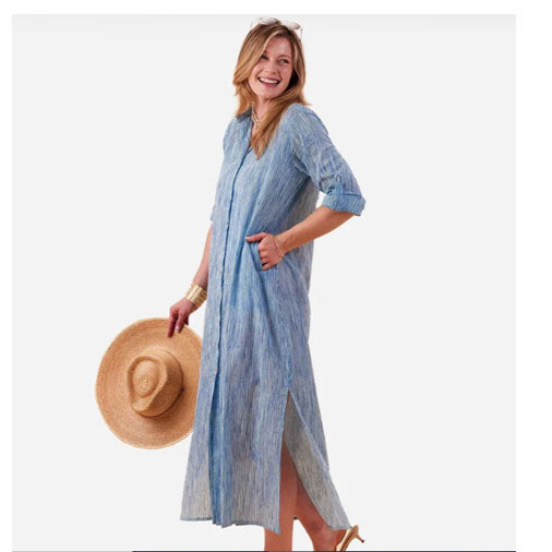 Suri Navy Shirt Dress