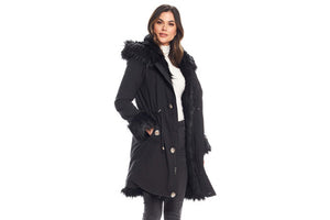 Donna Salyer's Fabulous Furs Storm Coat with Hood- Black Fox