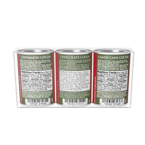 Hot Cocoa Collection Gift Set - Candy Cane Cocoa, Chocolate Cocoa & Cinnamon Cocoa
