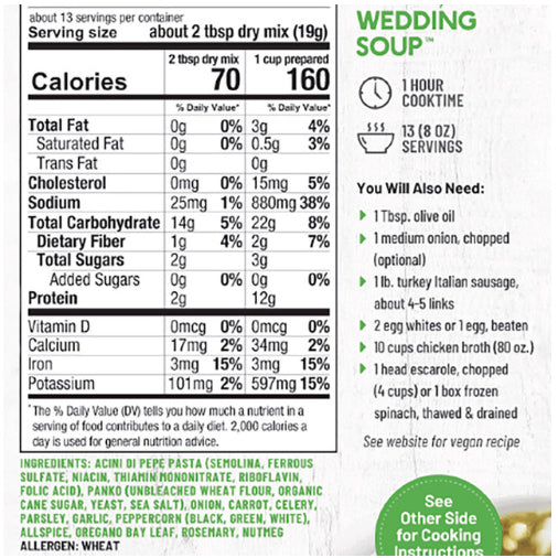 Little Italy Wedding Soup - Frontier Soups