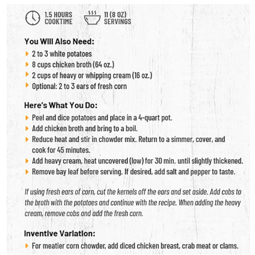 Prairie Corn Chowder - Frontier Soups