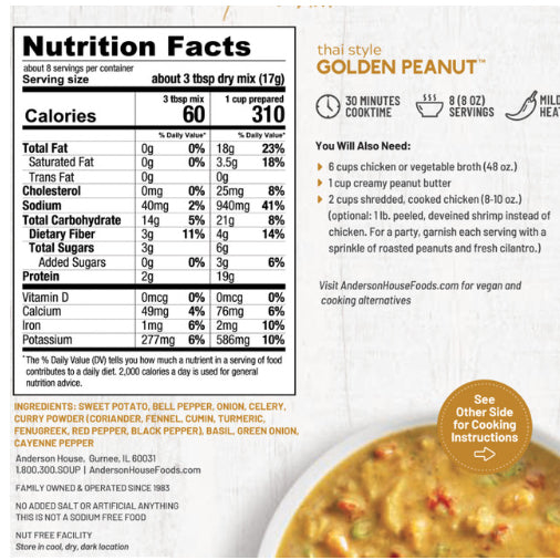 Thai Style Golden Peanut Soup - Frontier Soups