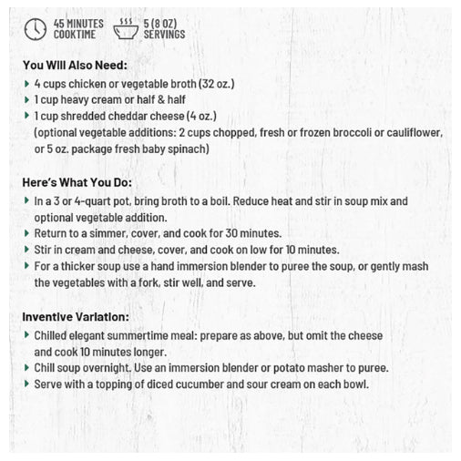 Broccoli Cheddar Soup Mix  - Frontier Soups