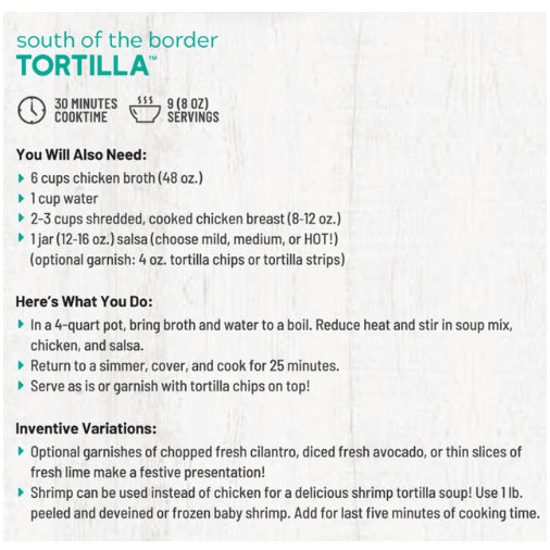South of The Border Tortilla Soup Mix - Frontier Soups