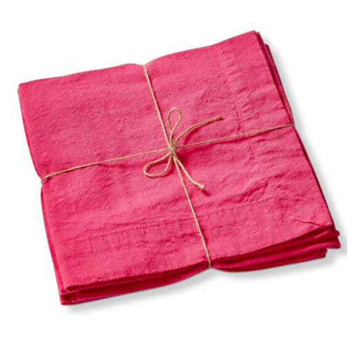 Slub Cotton Magenta Dinner Napkin Set/4