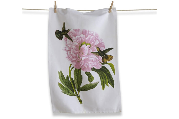 Hummingbird Pink Dishtowel - TAG