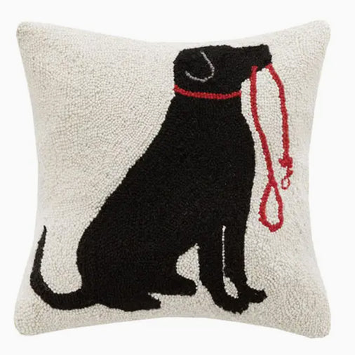 Labrador Dog and Leash Hook Pillow