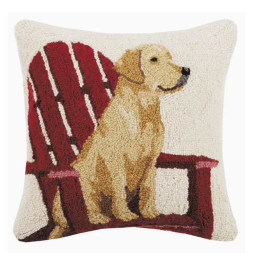 Retriever Dog on Adirondack Chair Hook Pillow