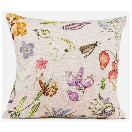 PINK FLORAL BOUCLE PILLOW