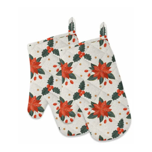 Poinsettia Oven Mitt, Set of 2