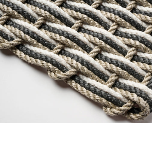 The Rope Co. - Sand, Charcoal, and Pearl  Large Doormat