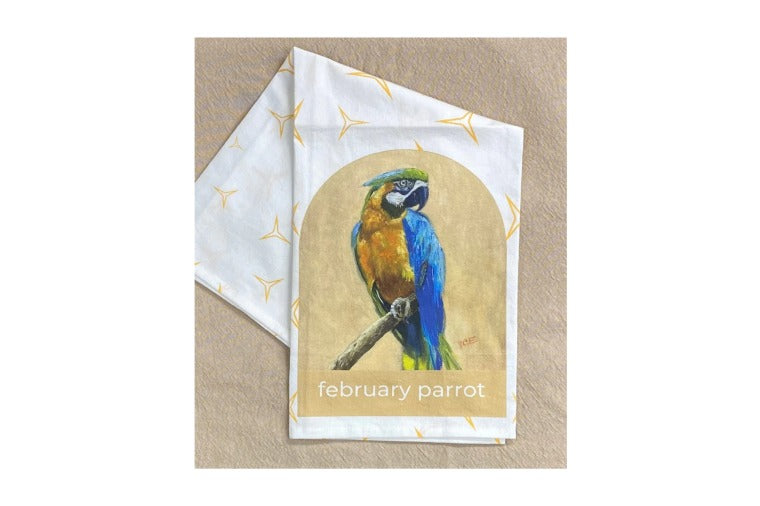 Patti Clancy - February Parrot Towel