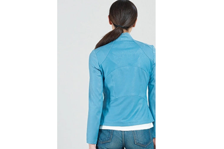 Clara Sunwoo Liquid Leather Jacket - Sky Blue