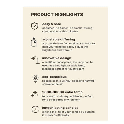 Adjustable Candle Warmer Lamp