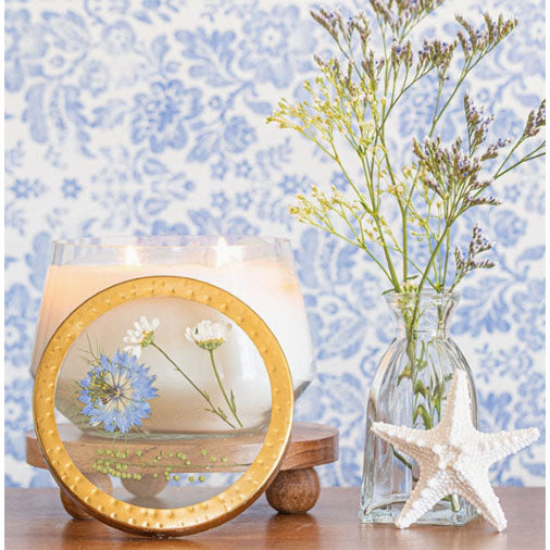 Pressed Floral Candle - Sea Salt Mist