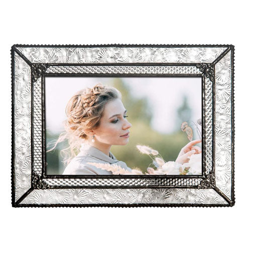Vintage Filigree Glass Easel Frame, J.Devlin 4x6