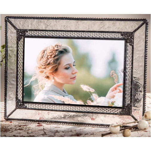 Vintage Filigree Glass Easel Frame, J.Devlin 4x6