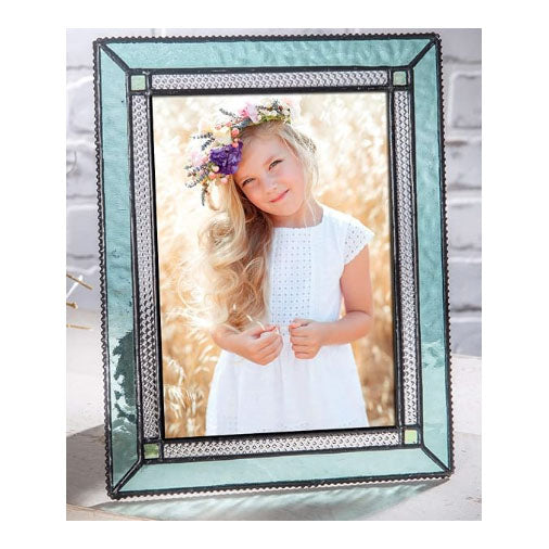 Aquamarine Stained Glass Picture Frame, J. Devlin 5X7
