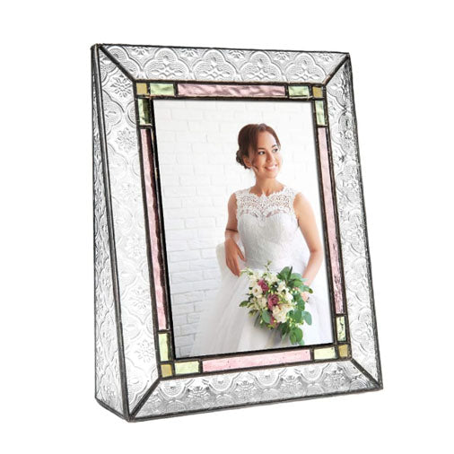 Rose & Sage Stained Glass Picture Frame, J. Devlin 5x7