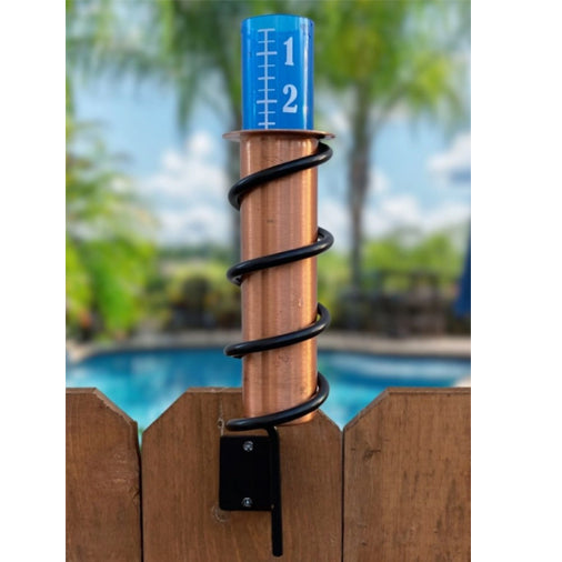 Copper Post or Fence Mount Rain Gauge