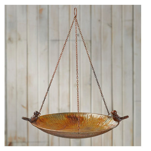 Eco-Iron Hanging Birdbath – Antique Copper