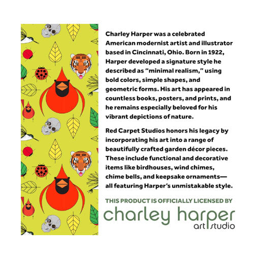 Charley Harper Mid-Century Style Birdhouse, Red Bird Romance