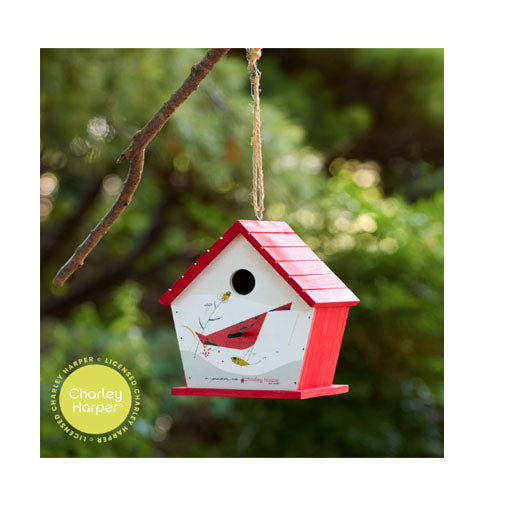 Charley Harper Mid-Century Style Cardinal Birdhouse