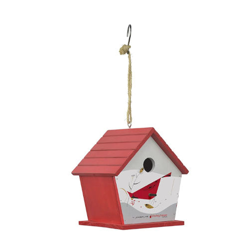 Charley Harper Mid-Century Style Cardinal Birdhouse