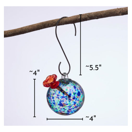 Turquoise Round Hummingbird Feeder