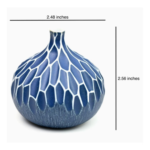 Blue Congo Tiny Handcrafted Porcelain Bud Vase