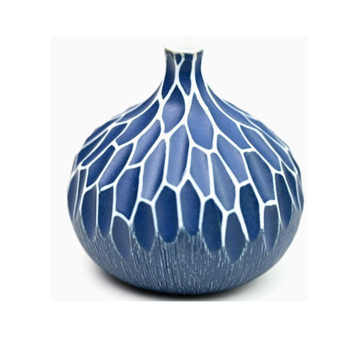 Blue Congo Tiny Handcrafted Porcelain Bud Vase