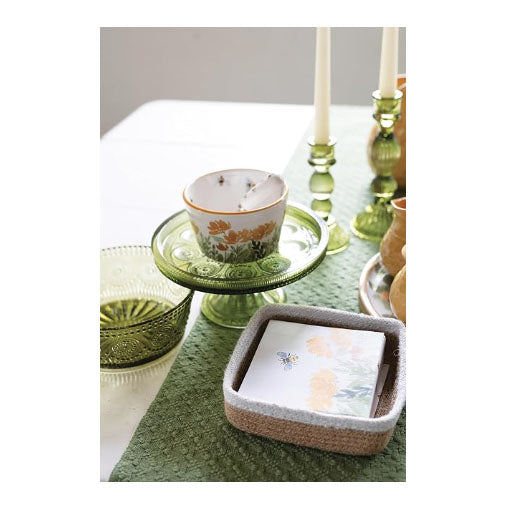Glass Cake Stand - Olive