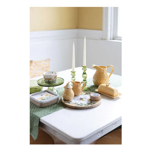Glass Cake Stand - Olive