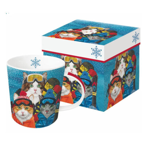 Patti Gay Ski Cats Boxed Gift Mug