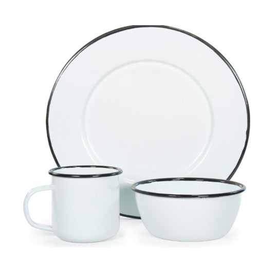 Set of 4 - Dinner Plates (Rolled Black Rim)
