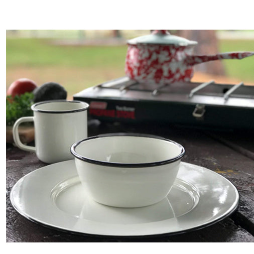 Set of 4-12oz Mugs (Rolled Black Rim)