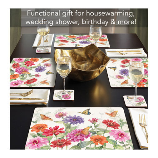 Zinnias & Butterflies Placemats, Set of 4