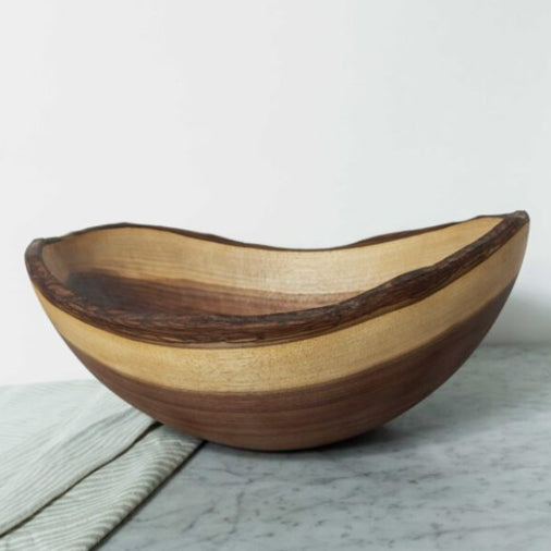 13" Black Walnut Oval Bowl