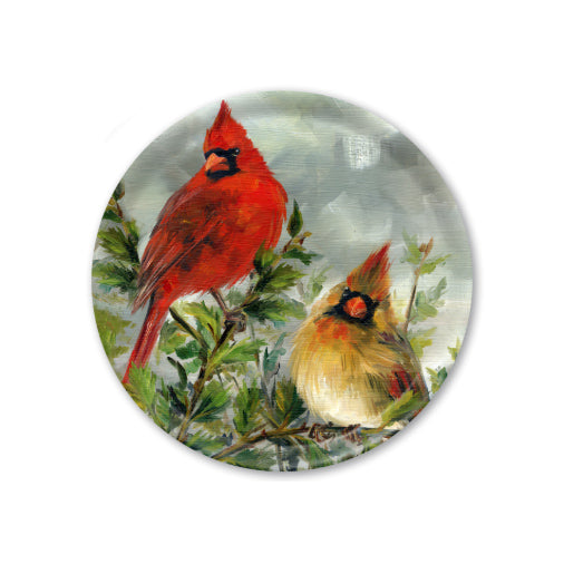 Cardinal Pair Round Tray